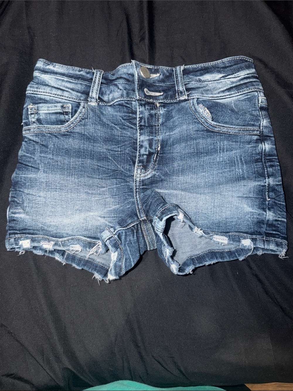 BKE YOUTH Dark Blue Distressed Denim Shorts